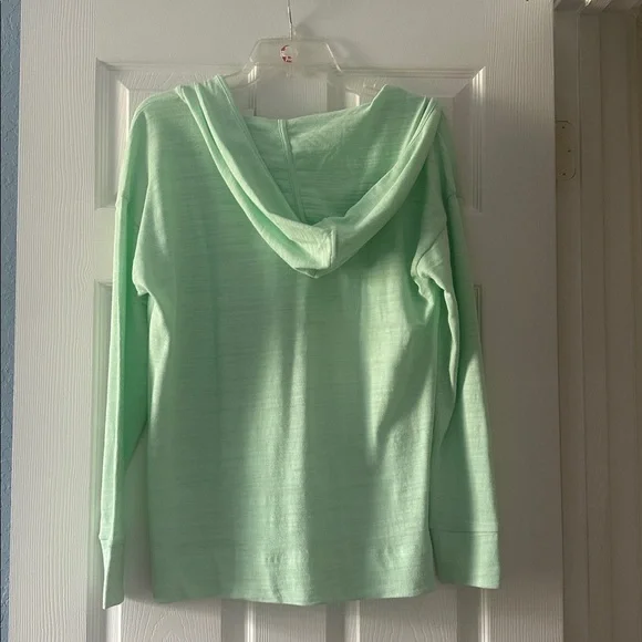 LOFT Mint Green Pullover Sweatshirt with Hood - Picture 2 of 3